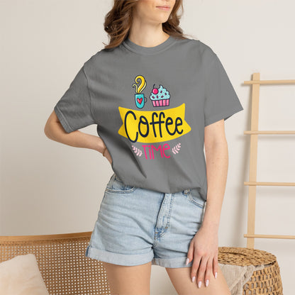 Funny Coffee Time Beans Latte Lovers Tee Black Brew Addicted Barista Freak Unisex Heavy Cotton T-Shirt