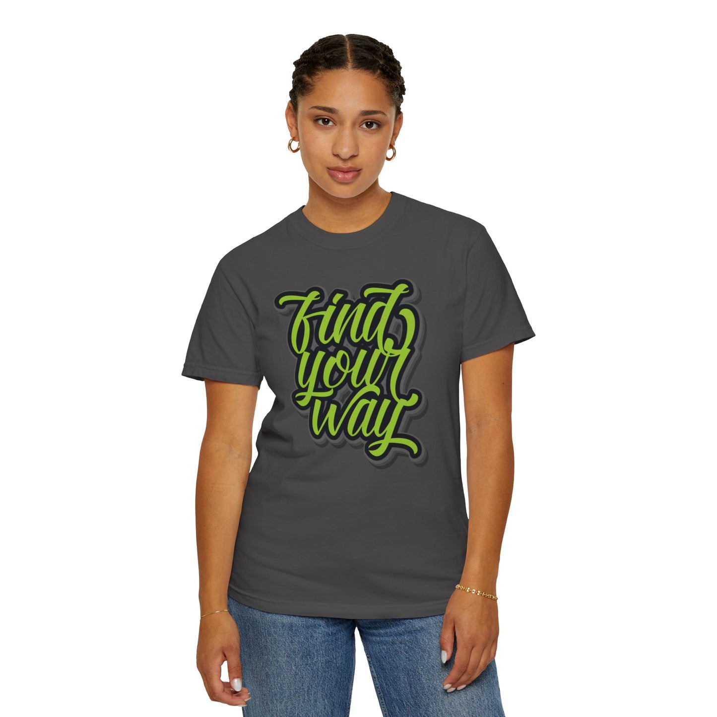 Find Your Way Direction Guidance Tee Exploration Adventure Destination Unisex Heavy Cotton T-Shirt