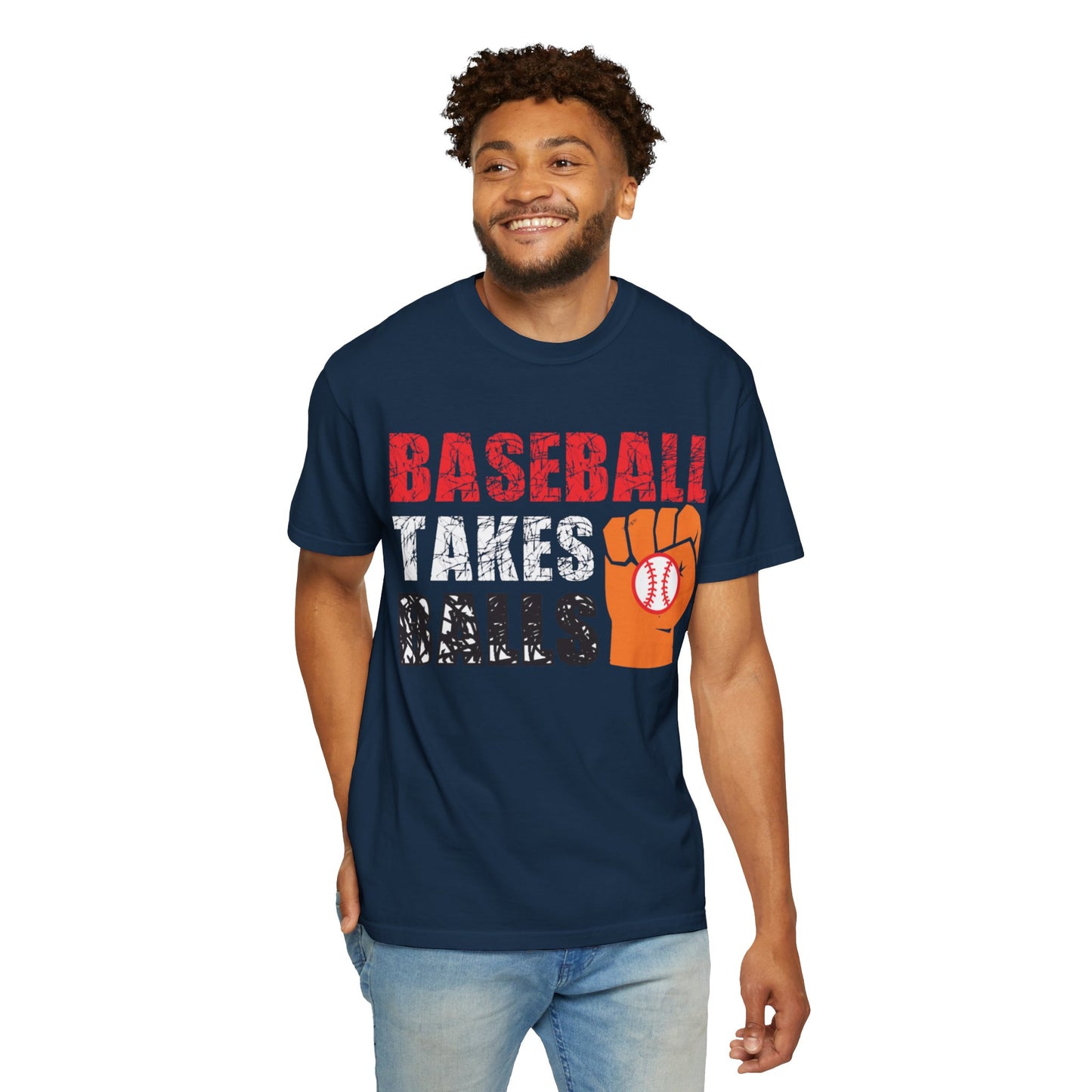 Baseball Takes Ball Defensive Prowess Tee Fielding Excellence Outfield Expertise Unisex Heavy Cotton T-Shirt