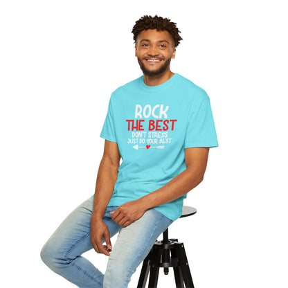 Motivational Rock The Best Stop Wishing Start Doing Action Goal Setting Modern Tee Achievement Self-Improvement Unisex Heavy Cotton T-Shirt