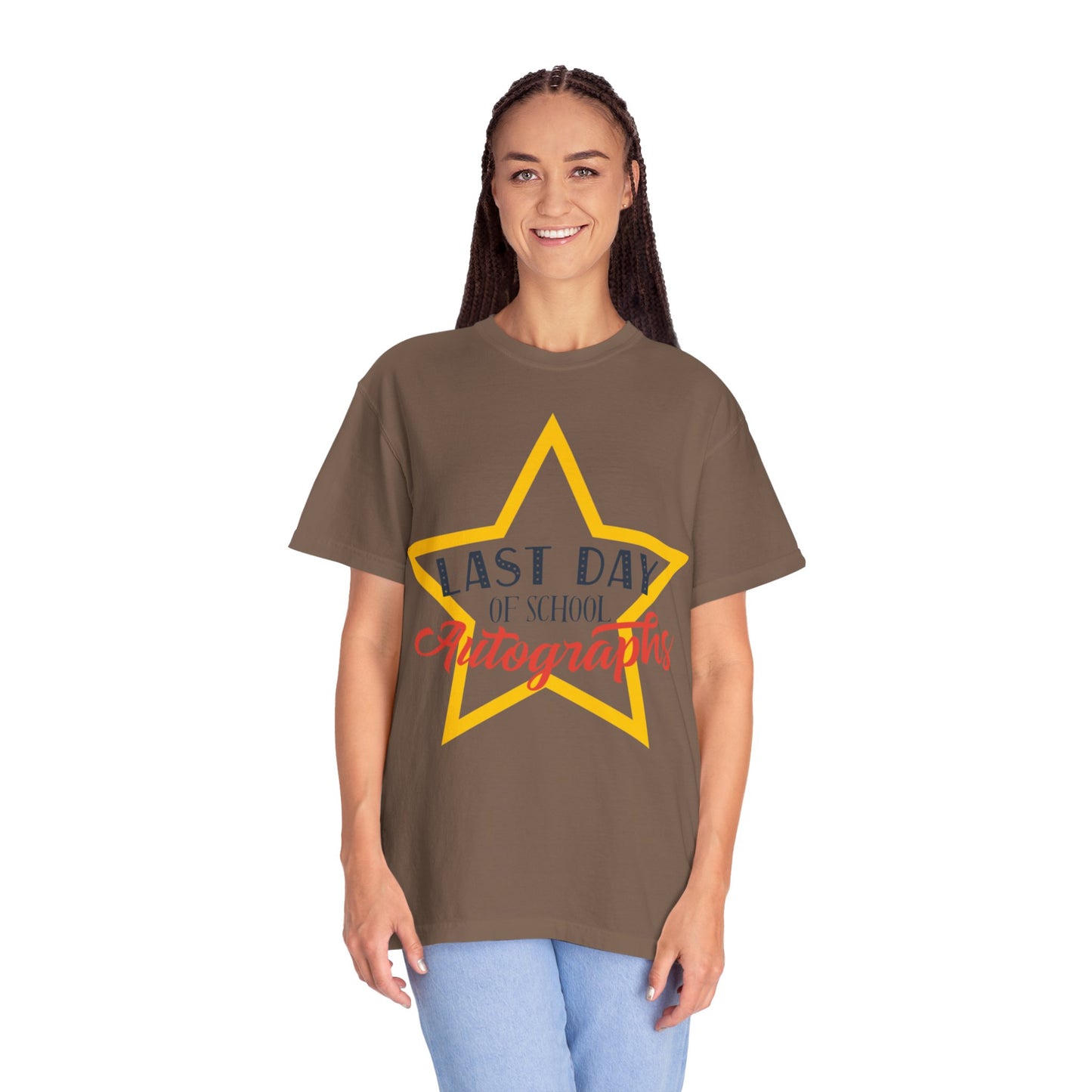 Last Day Of School Autographs Summer Break Goodbye Trendy Tee End-Of-Year Party Vacation Mode Unisex Heavy Cotton T-Shirt