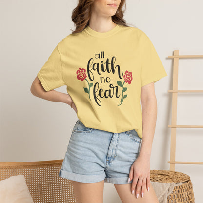 All Faith No Fear Stop Wishing Start Doing Action Goal Setting Modern Tee Achievement Self-Improvement Unisex Heavy Cotton T-Shirt