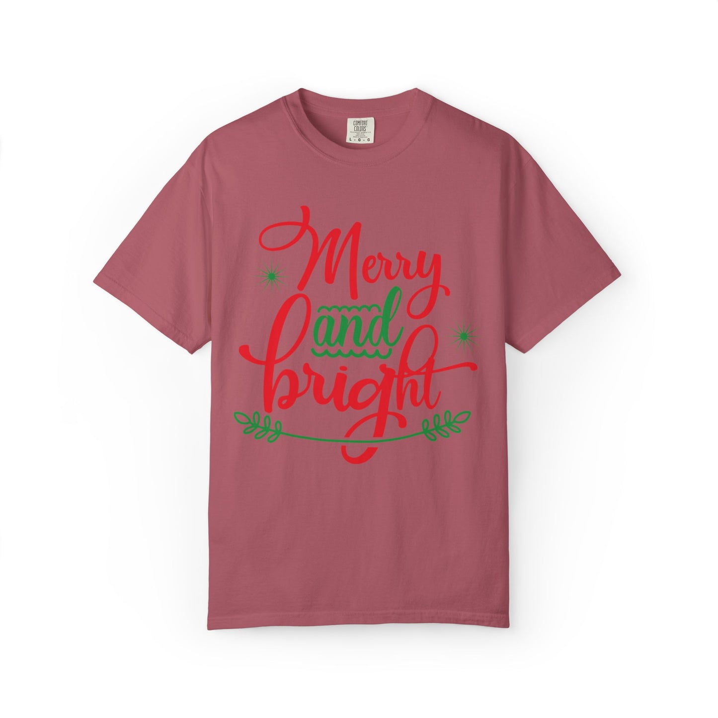 Cheerful Merry & Bright Joyful Christmas Time Christmas Lights Merry Christmas Jesus Birth Unisex Heavy Cotton T-Shirt