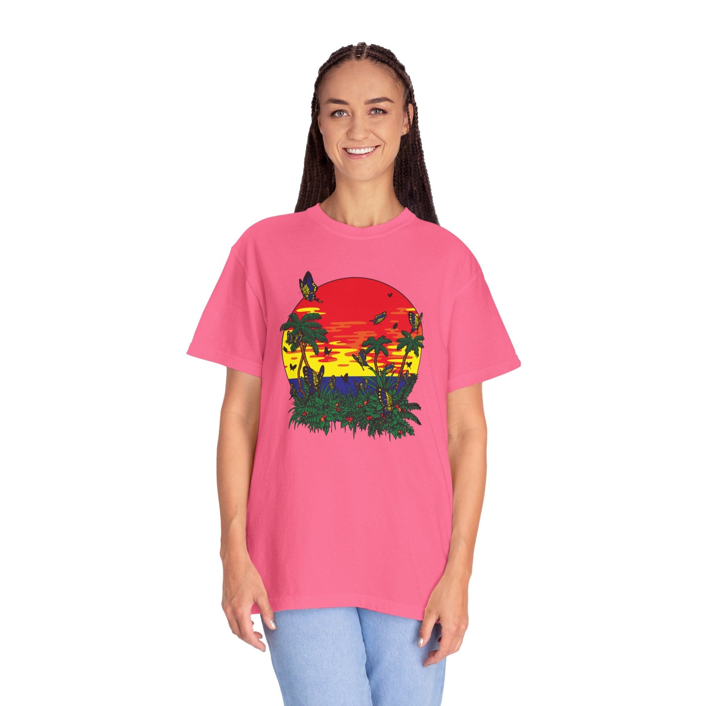 Palm Trees Island Summer Trendy Tee Sunshine Days Ice Cream Summer Camp Beachcombing Anchor Unisex Heavy Cotton T-Shirt