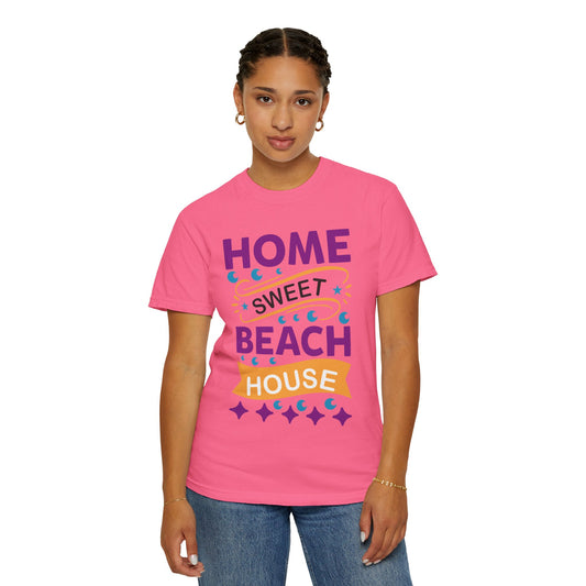 Enjoyable Home Sweet Beach House Beach Life Sun Sand Sea Seashells Sea Breeze Beach Sun Glasses  Unisex Heavy Cotton T-Shirt