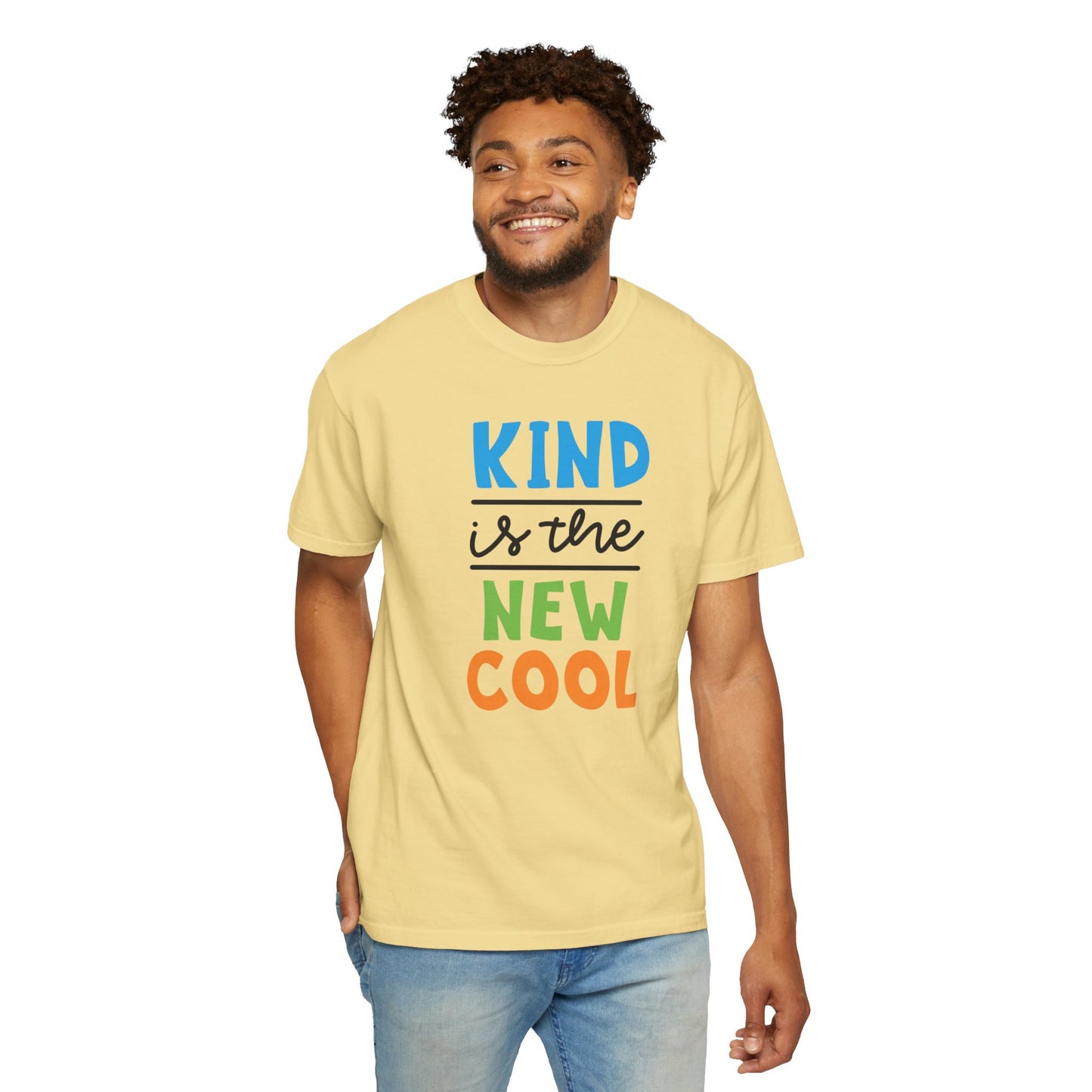 Kind Is The New Cool Positive Affirmation Tee Heartfelt Advice Inspirational Words Unisex Heavy Cotton T-Shirt