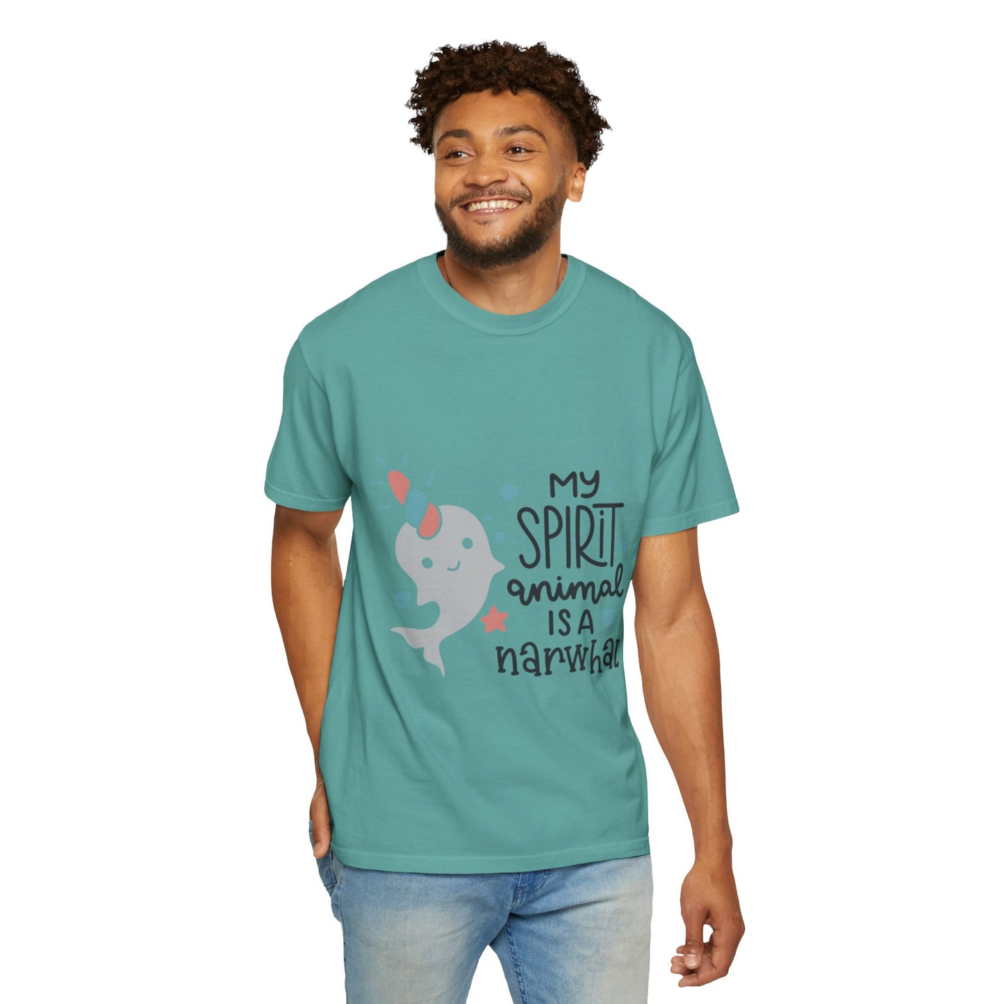 My Spirit Animal Is a Narwhal Unicorn Of The Sea Tusk Tee Inuit Culture Migration Unisex Heavy Cotton T-Shirt