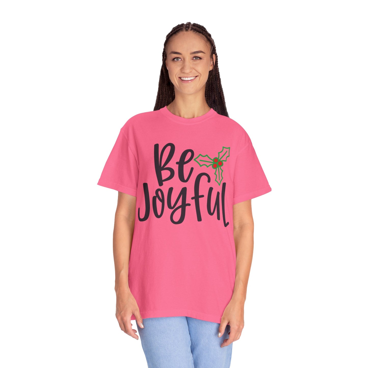 Be Joyful Festival Season Tee Twinkle Lights New Year Celebration Merry Christmas Noel Delight Unisex Heavy Cotton T-Shirt