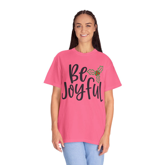 Be Joyful Festival Season Tee Twinkle Lights New Year Celebration Merry Christmas Noel Delight Unisex Heavy Cotton T-Shirt