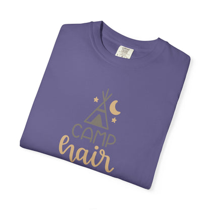 Camp Hair Don’t Care Adventure Mountain Tee Fun Activities Unisex Heavy Cotton T-Shirt