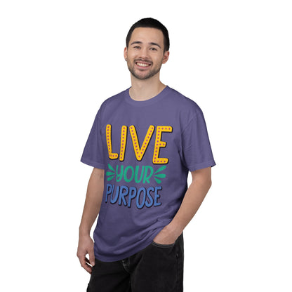 Live Your Purpose Inspirational Tee Stay Focused Positive Message Set Your Goal Empowering Personal Growth Unisex Heavy Cotton T-Shirt