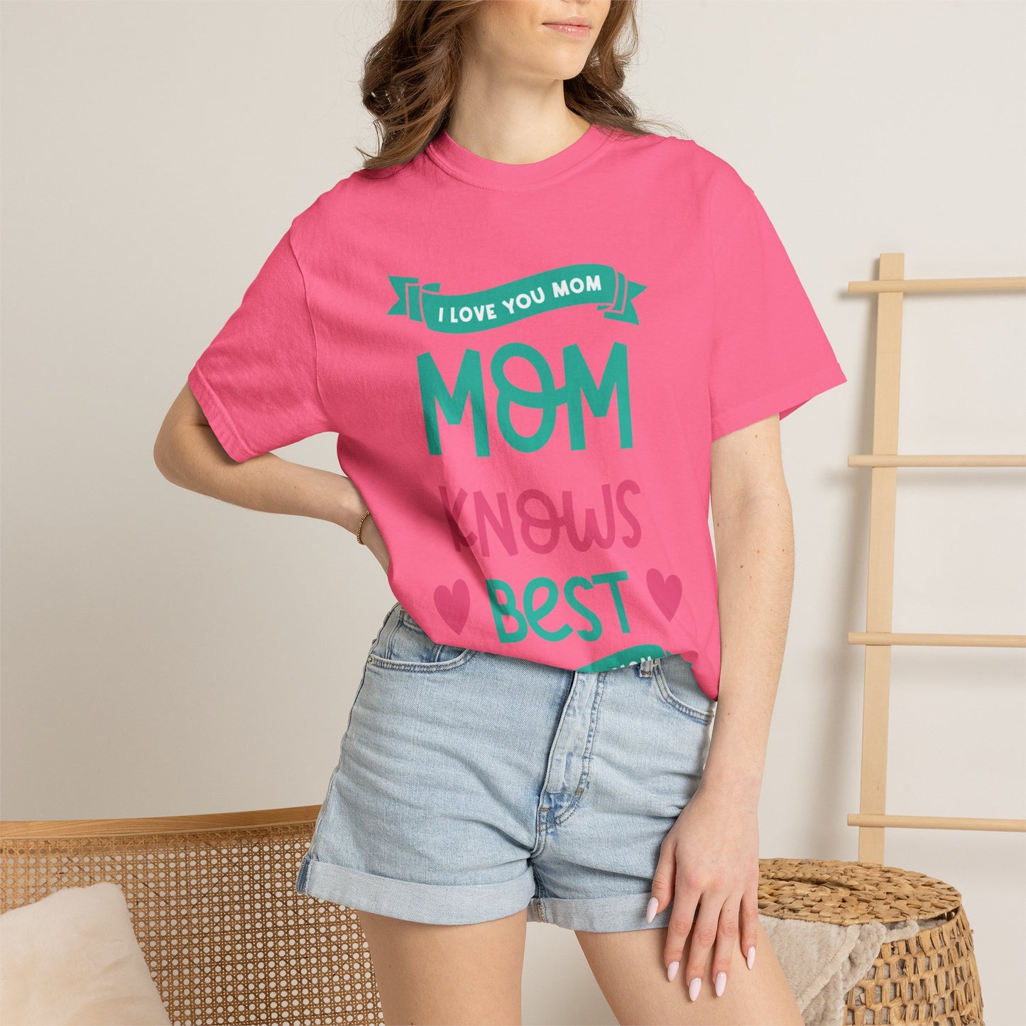 Mom Knows Best Strong Motherhood Heartfelt Guidance Tee Nurturing Knowledge Unisex Heavy Cotton T-Shirt