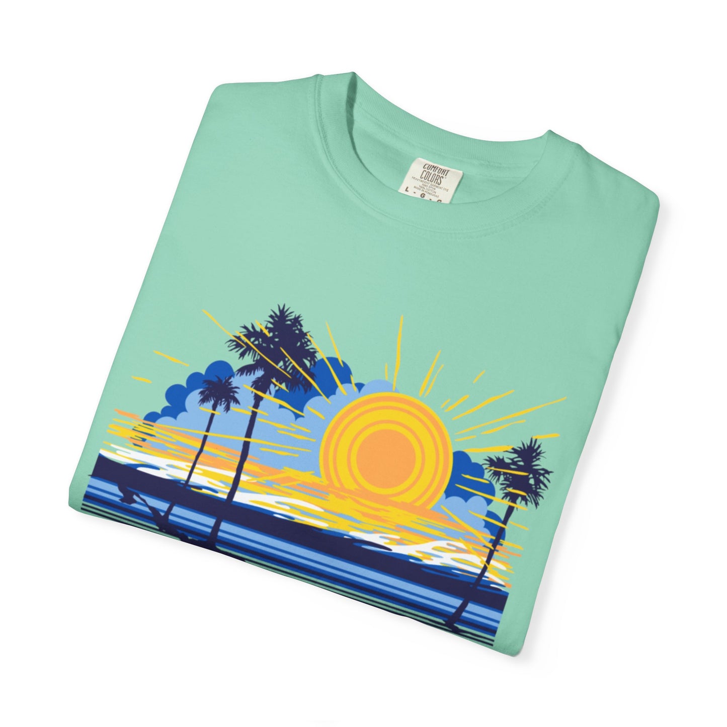 Sunset And Beach Summer Trendy Tee Sunshine Days Ice Cream Summer Camp Beachcombing Anchor Unisex Heavy Cotton T-Shirt