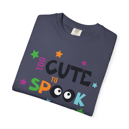 Too Cute To Spook Ghosts Halloween Funny Stylish Tee Spider webs Pumpkins Unisex Heavy Cotton T-Shirt
