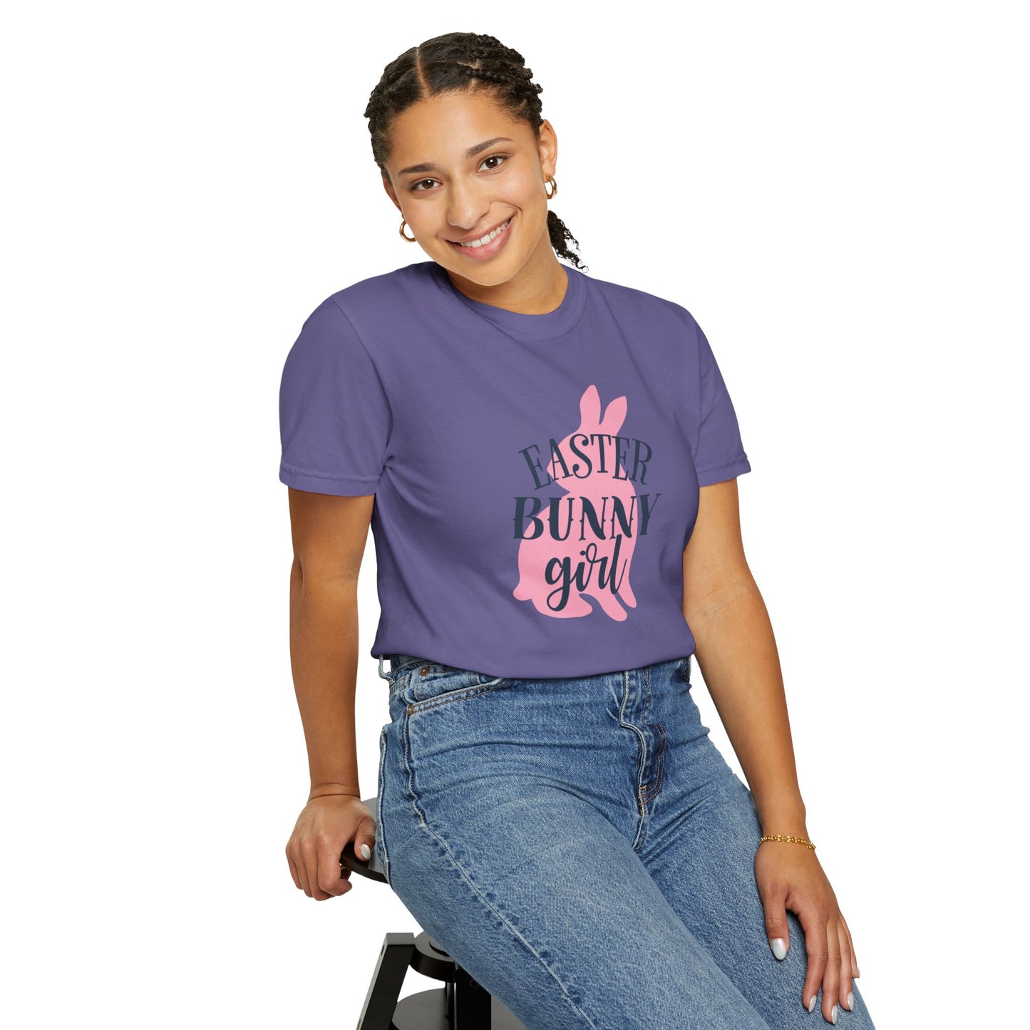 Easter Bunny Girl Holy Week Celebration Spring Festival Tee Christian Holiday Excitement Eggs Good Friday  Unisex Heavy Cotton T-Shirt