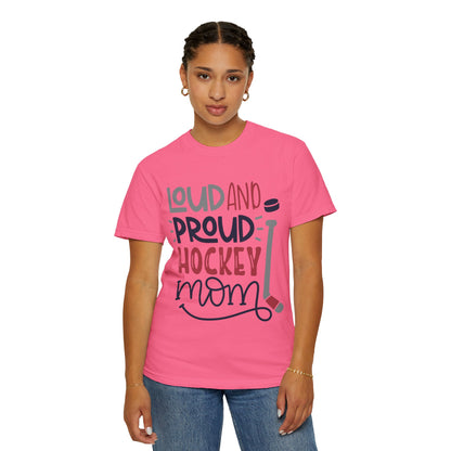 Loud & Proud Hockey Mom Power Play Cheering Stickhandling Sports Tee Legend Unisex Heavy Cotton T-Shirt