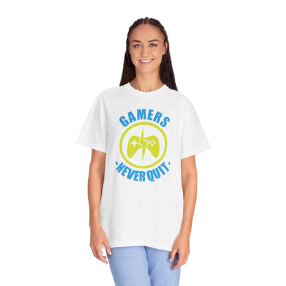 Inspirational Gamers Never Quit Virtual Immortality Forever A Gamer Immortalized In Pixels Unisex Heavy Cotton T-Shirt
