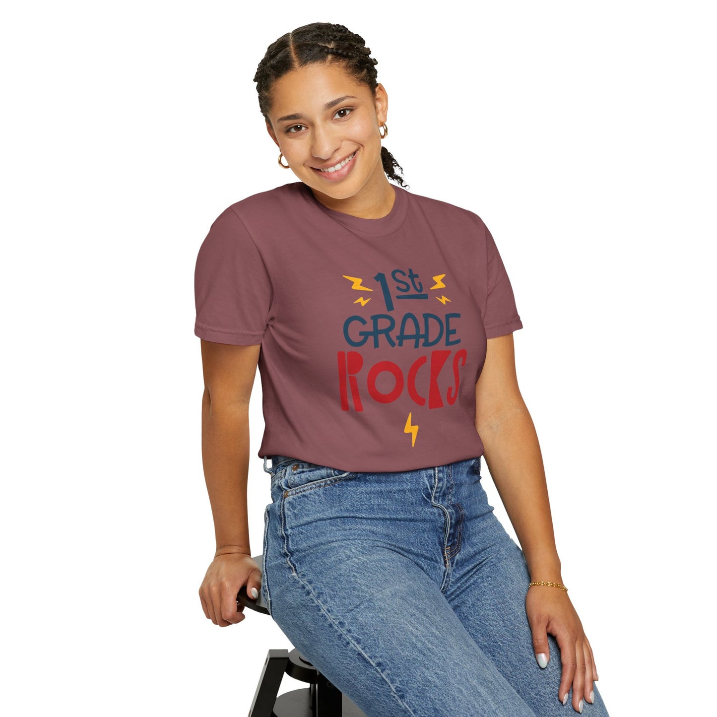 Funny 1st Grade Romeo Learning Legend Super Scholar Junior Geniuses Science Star Student’s Day Unisex Heavy Cotton T-Shirt