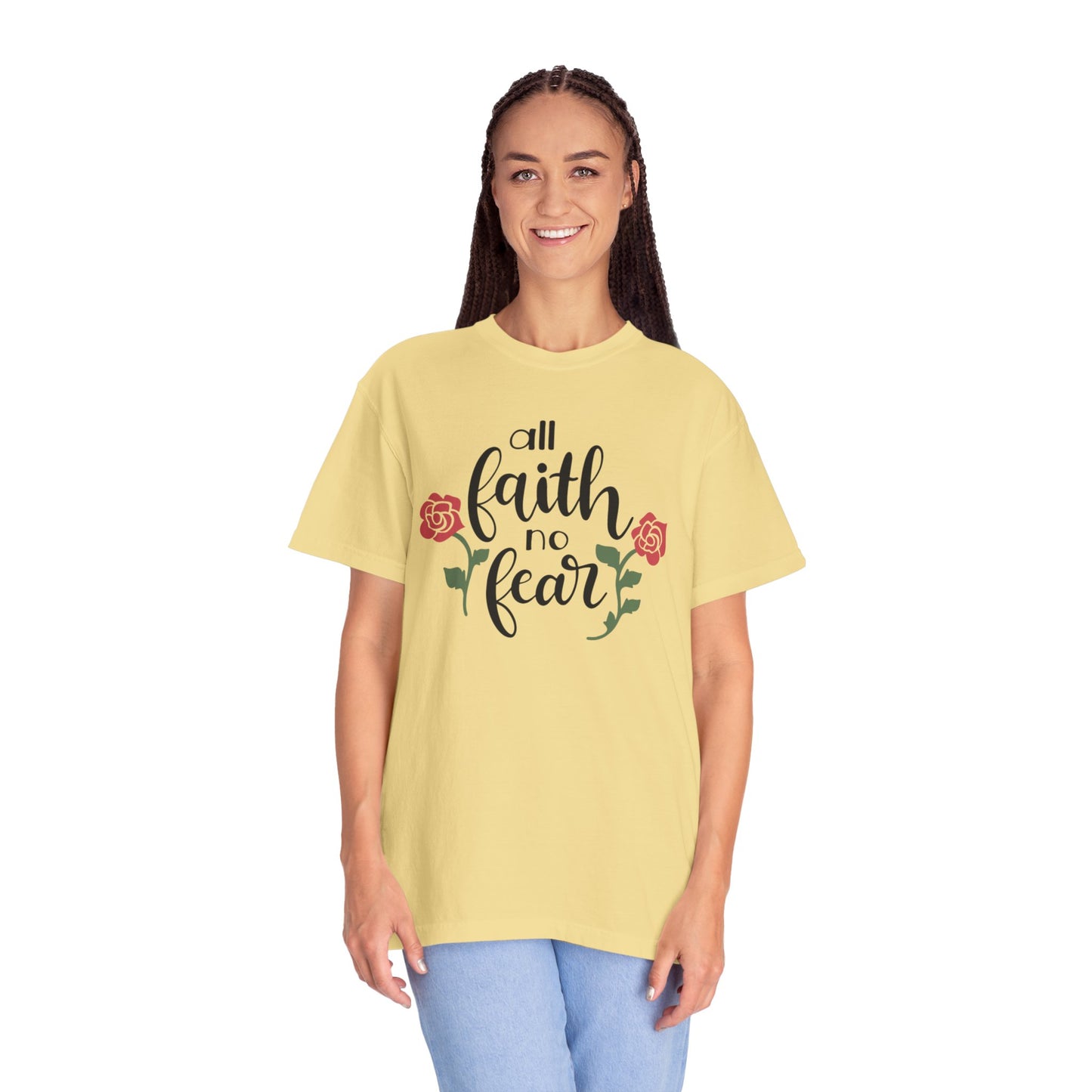 All Faith No Fear Stop Wishing Start Doing Action Goal Setting Modern Tee Achievement Self-Improvement Unisex Heavy Cotton T-Shirt