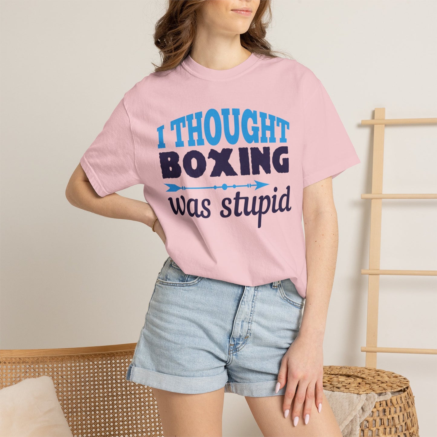 Funny I Thought Boxing Was Stupid Playful Sarcastic Boxing Ring Personal Preference Unisex Heavy Cotton T-Shirt