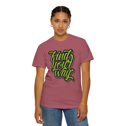 Find Your Way Direction Guidance Tee Exploration Adventure Destination Unisex Heavy Cotton T-Shirt