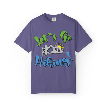 Let’s Go Hiking! Trendy Tee Adventure Mountain Hut Fun Activities Unisex Heavy Cotton T-Shirt