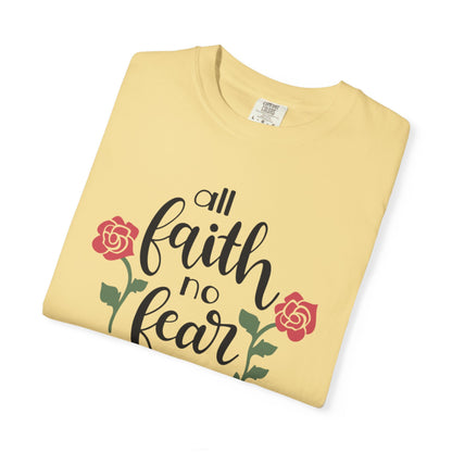 All Faith No Fear Stop Wishing Start Doing Action Goal Setting Modern Tee Achievement Self-Improvement Unisex Heavy Cotton T-Shirt