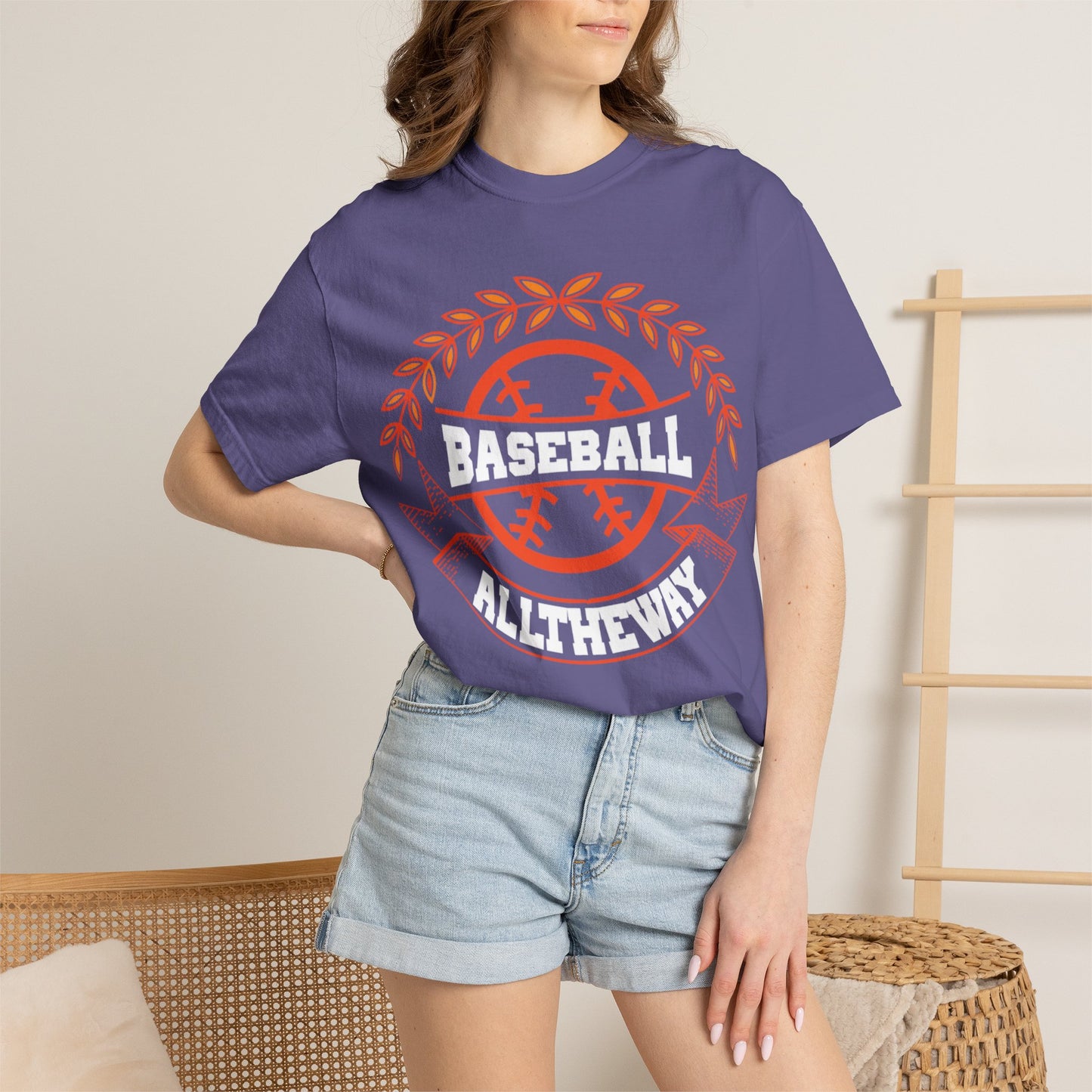 Funny Baseball All The Way Athletic Sarcastic Enthusiasm Pitcher Fastball Sports Loyalty  Unisex Heavy Cotton T-Shirt