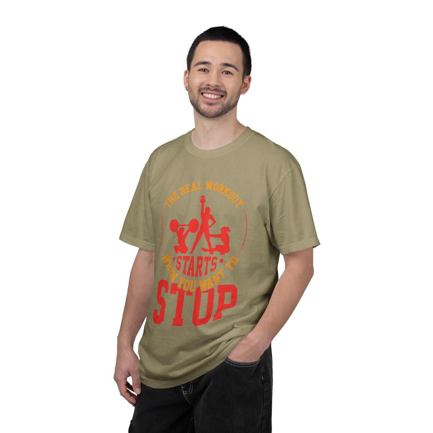 The Real Workout Starts When You Want to Stop Unisex Garment-Dyed T-shirt