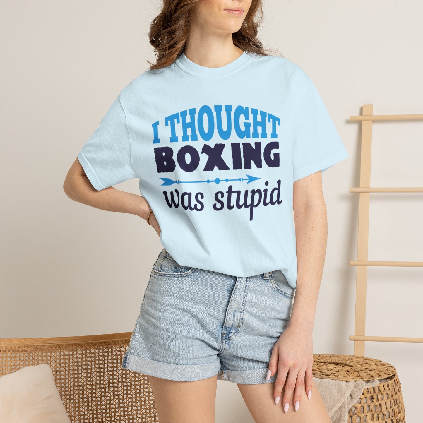 Funny I Thought Boxing Was Stupid Playful Sarcastic Boxing Ring Personal Preference Unisex Heavy Cotton T-Shirt