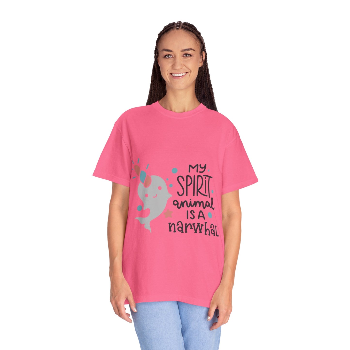 My Spirit Animal Is a Narwhal Unicorn Of The Sea Tusk Tee Inuit Culture Migration Unisex Heavy Cotton T-Shirt