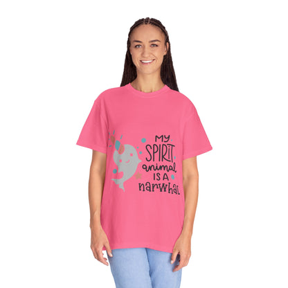 My Spirit Animal Is a Narwhal Unicorn Of The Sea Tusk Tee Inuit Culture Migration Unisex Heavy Cotton T-Shirt