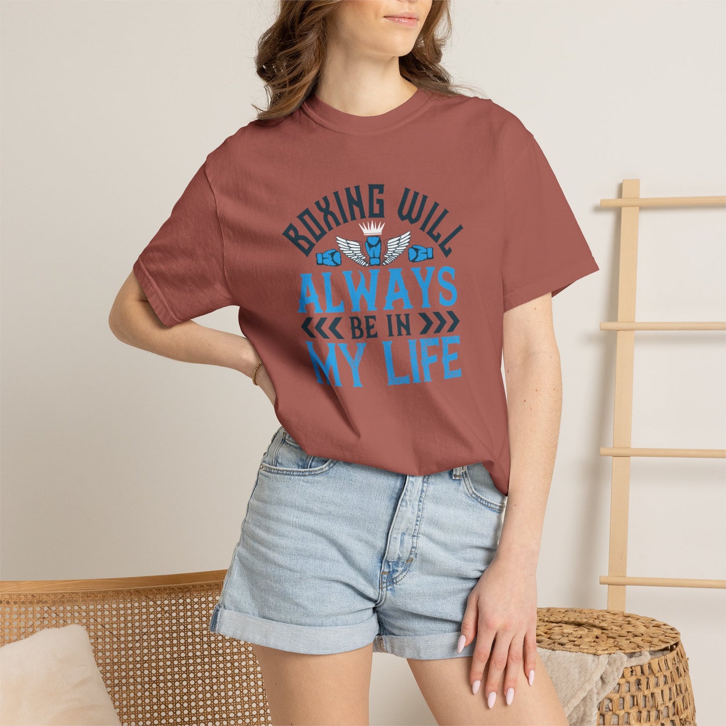 Funny Boxing Will Always Be In My Life Passion Sarcastic Love Boxing Gloves Boxing Legacy Unisex Heavy Cotton T-Shirt