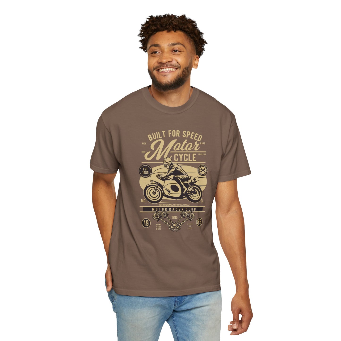Built For Speed Motorcycle Custom Engine Club Motorbike Lovers Trendy Tee High-speed Rider Adventure Racer Unisex Heavy Cotton T-Shirt