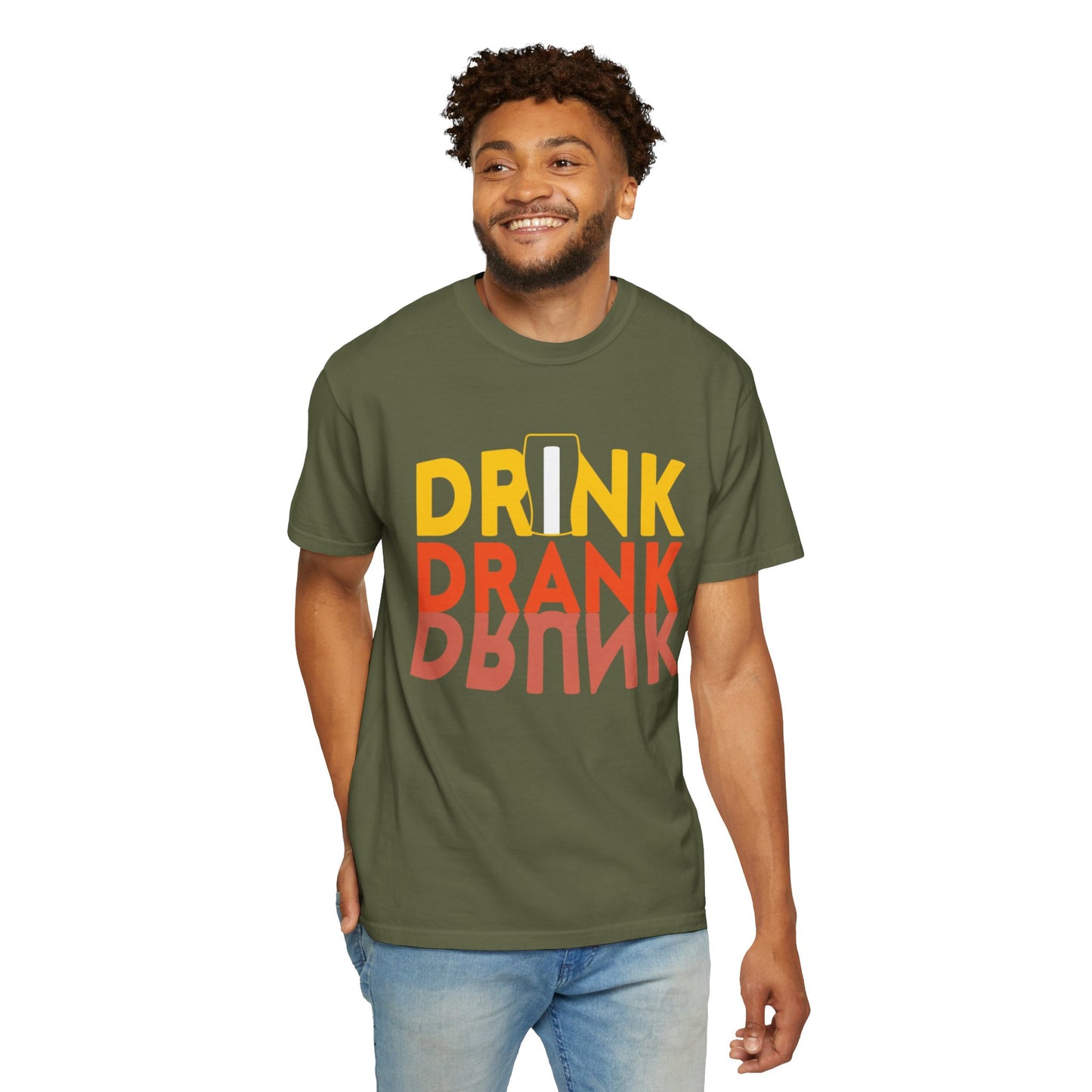 Funny Drink Drank Drunk Want To Drink Beer sarcastic Beer Glass Sip & Smile Unisex Heavy Cotton T-Shirt