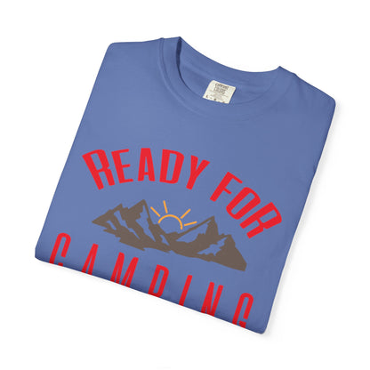 Ready For Camping Trendy Tee Adventure Mountain Hut Belays Ropes Fun Activities Bonfire Unisex Heavy Cotton T-Shirt