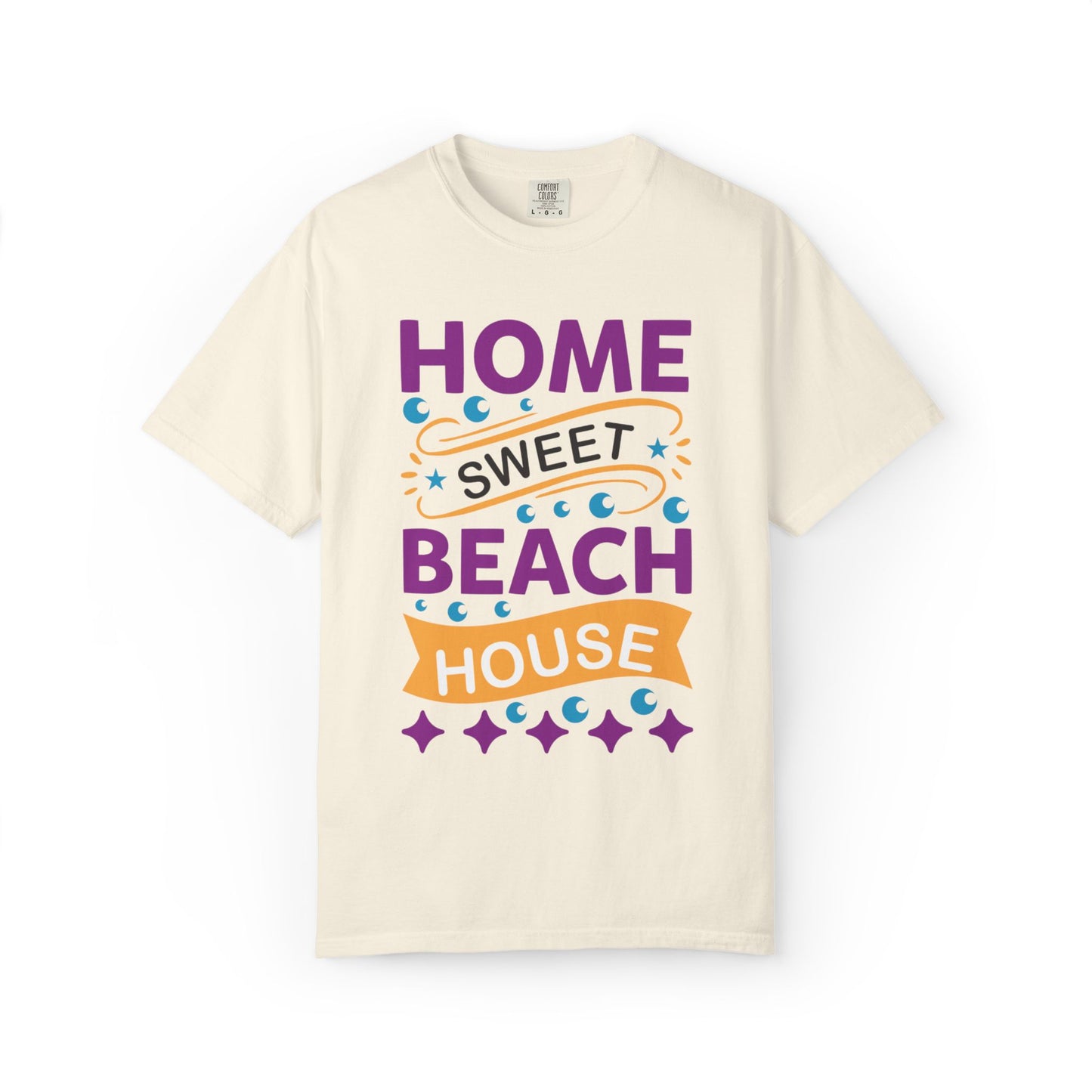 Enjoyable Home Sweet Beach House Beach Life Sun Sand Sea Seashells Sea Breeze Beach Sun Glasses  Unisex Heavy Cotton T-Shirt
