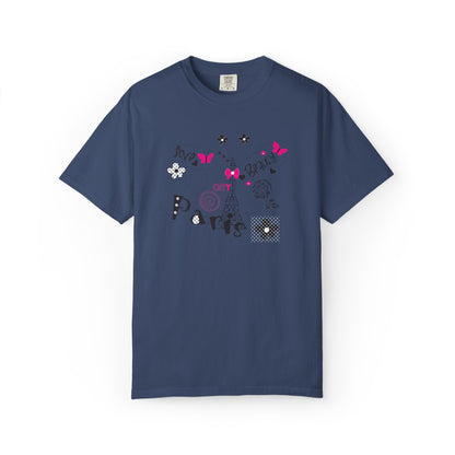 Paris Love Honeymoon Spots Candlelit Dinners Couples’ Tee Retreats Paris Fashion Unisex Heavy Cotton T-Shirt
