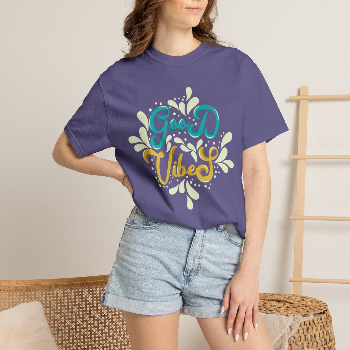 Good Vibes Motivational Tee Let Go Of Negativity Focus On Solutions Growth Mindset Unisex Heavy Cotton T-Shirt