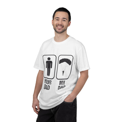 Proud Son Your Dad My Dad Thrill-Seeker Father Parenting Journey Ideal Skydiving Unisex Heavy Cotton T-Shirt