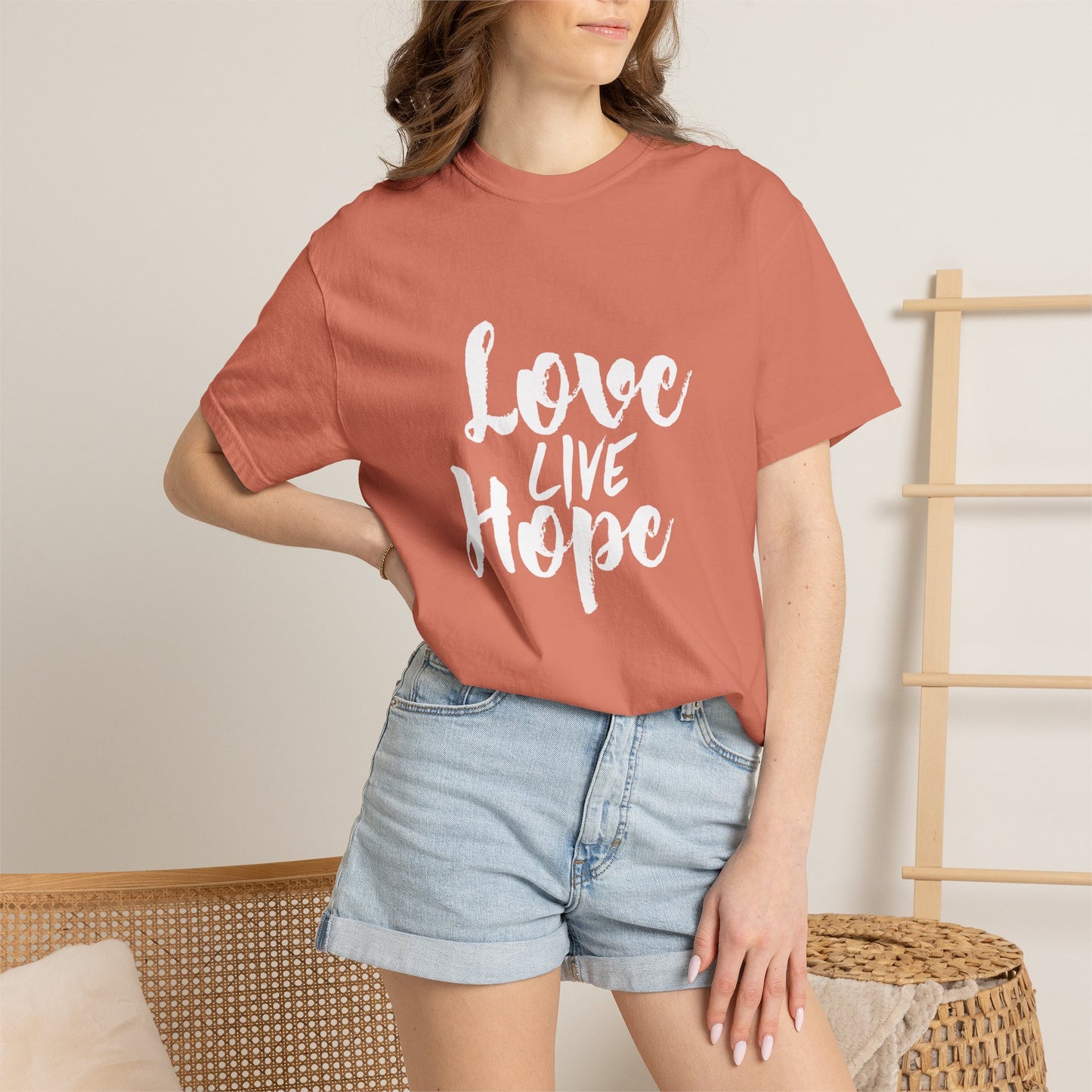 Love live hope Modern Tee Achievement Self-Improvement Unisex Heavy Cotton T-Shirt
