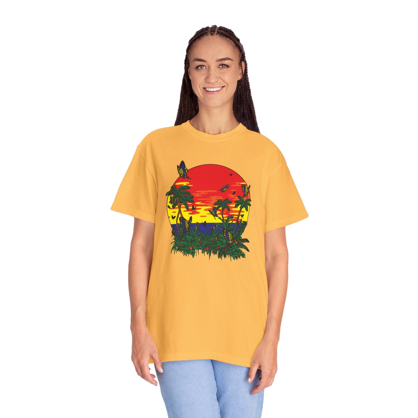 Palm Trees Island Summer Trendy Tee Sunshine Days Ice Cream Summer Camp Beachcombing Anchor Unisex Heavy Cotton T-Shirt