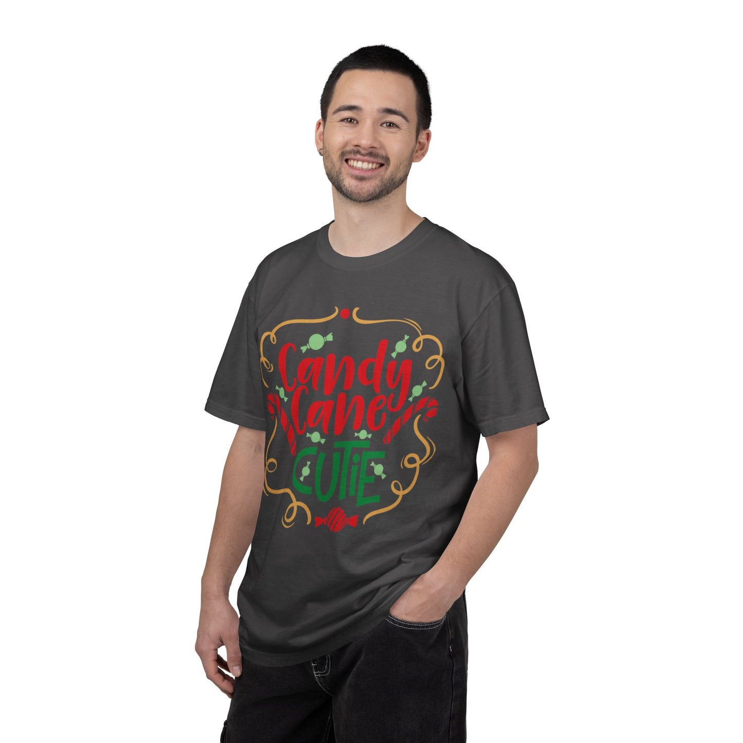 Candy Cane Cutie Enjoying Tee Tiny Helpers Jingle Bell Bling Festival Season Merry Christmas Unisex Heavy Cotton T-Shirt