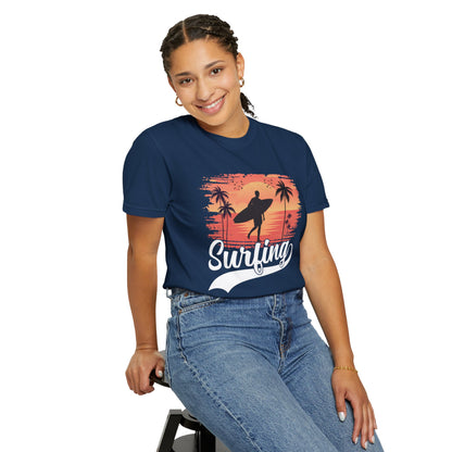 Exciting Surfing Catch The Wave Barrels & Breaks Shortboard Beach Vibes Unisex Heavy Cotton T-Shirt