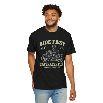 Thriller Ride Fast Caferacer Motorcycle Club Bike Lovers High-speed Adventure Bike Unisex Heavy Cotton T-Shirt