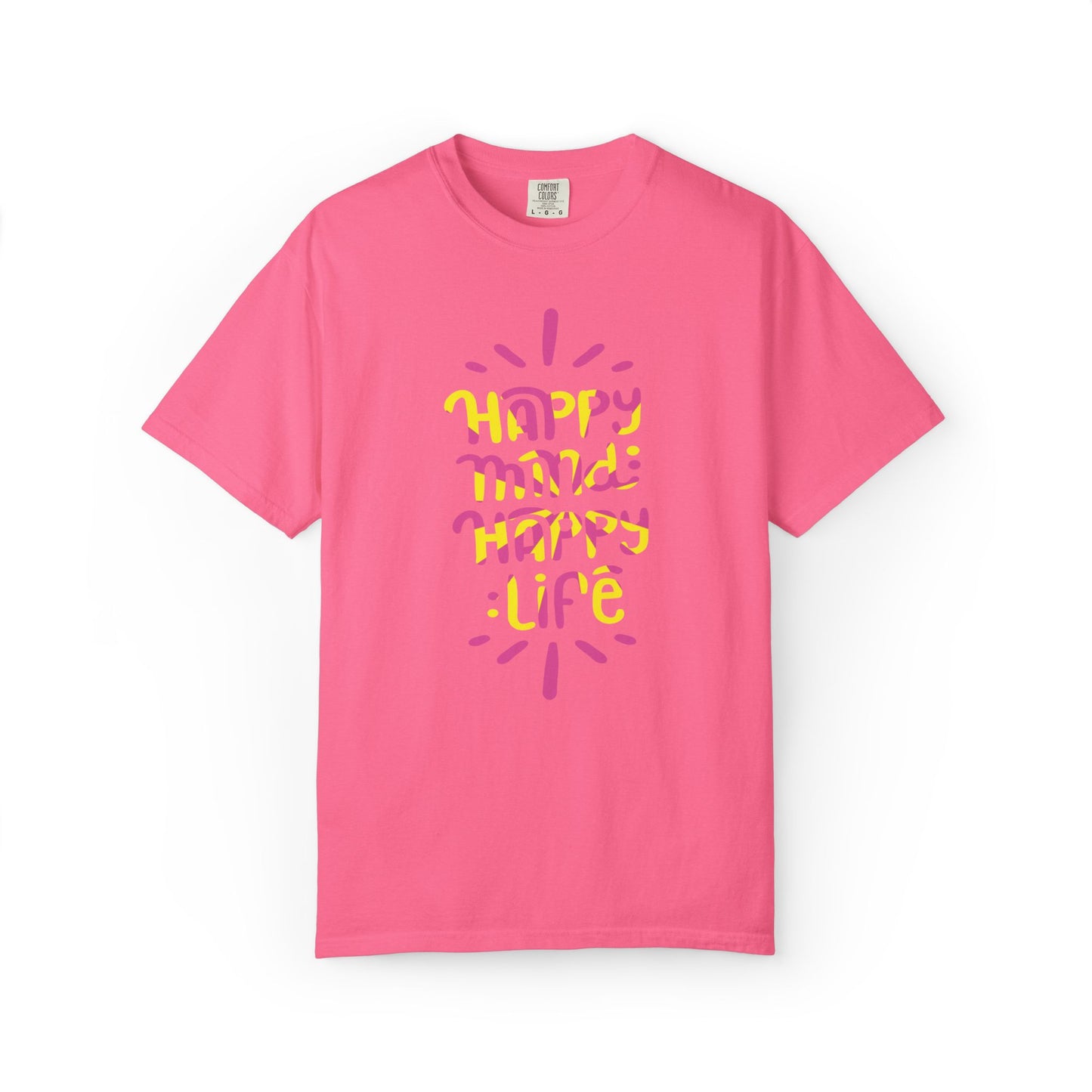 Happy Mind Happy Life Love Hope Worship Eternity Tee Peaceful Living Religious Beliefs Unisex Heavy Cotton T-Shirt