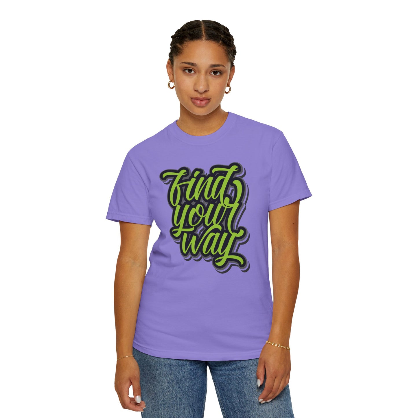 Find Your Way Direction Guidance Tee Exploration Adventure Destination Unisex Heavy Cotton T-Shirt