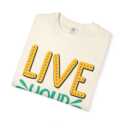 Live Your Purpose Inspirational Tee Stay Focused Positive Message Set Your Goal Empowering Personal Growth Unisex Heavy Cotton T-Shirt