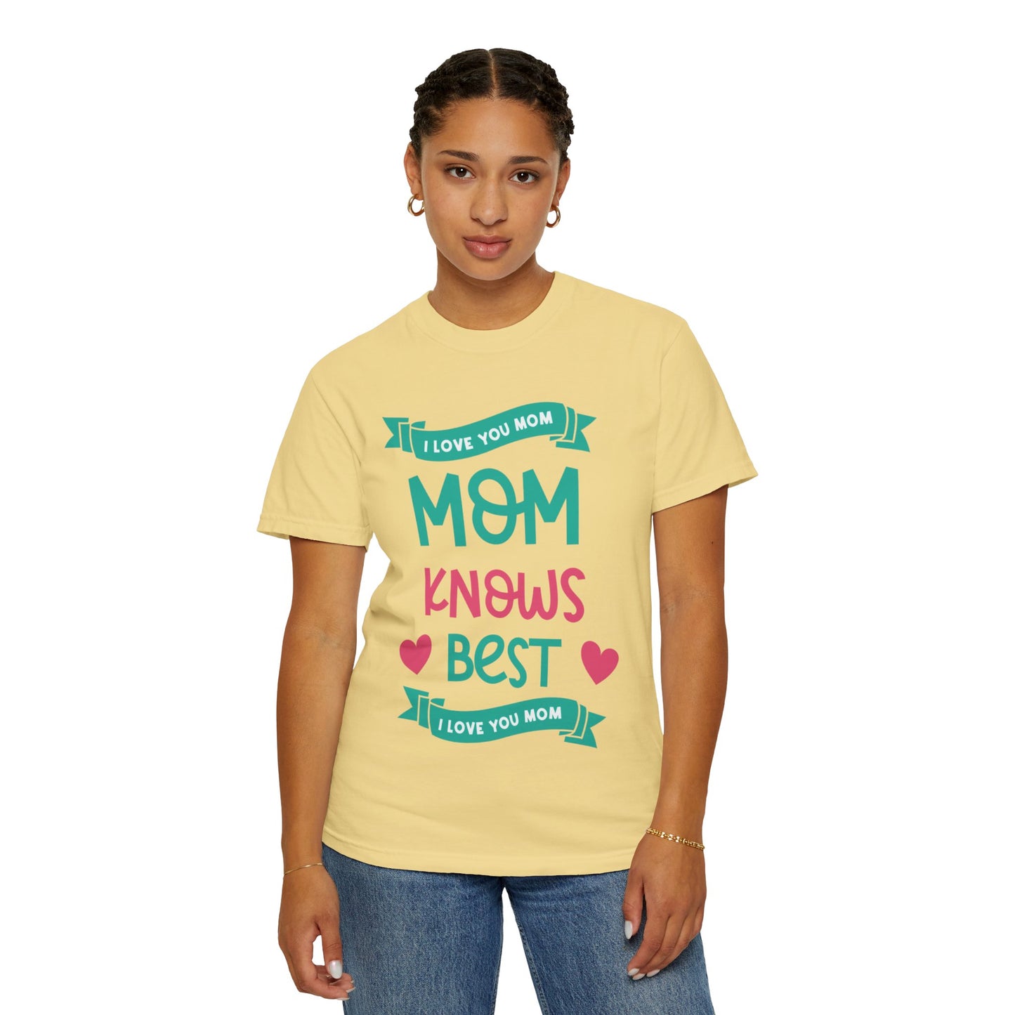 Mom Knows Best Strong Motherhood Heartfelt Guidance Tee Nurturing Knowledge Unisex Heavy Cotton T-Shirt