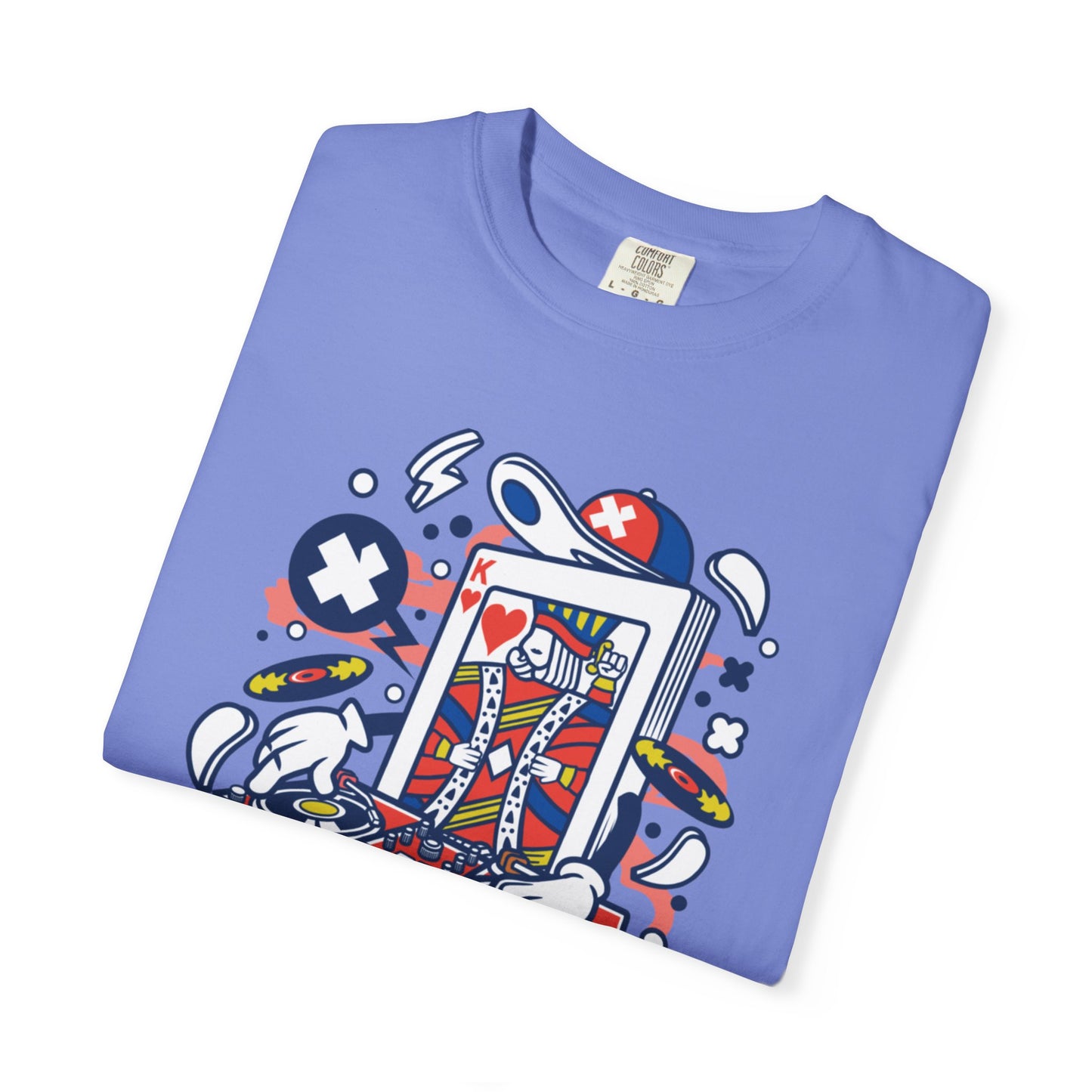 Dj King Play Card Hip Hop Vibes Trends Pop Visuals Tee Remixes Music Producer Unisex Heavy Cotton T-Shirt